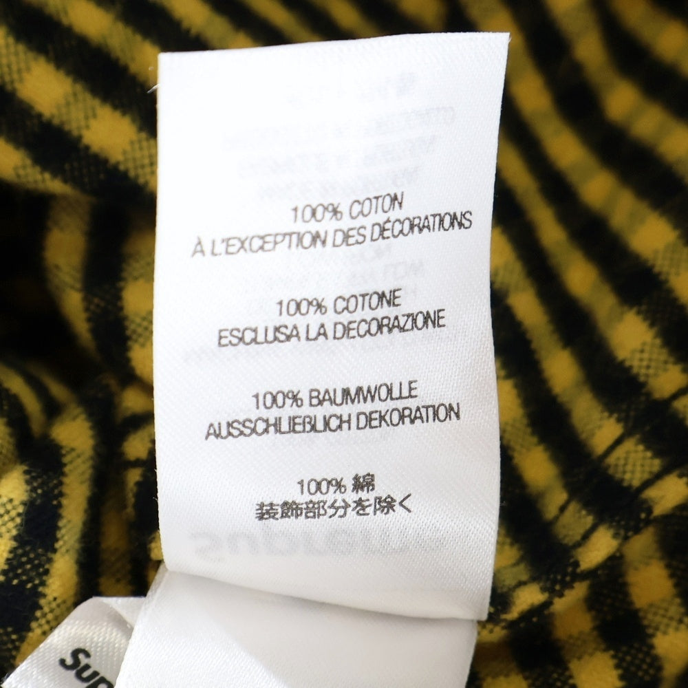 SUPREME(シュプリーム) 24SS Loose Fit Flannel Oxford Shirt チェックフランネルシャツ 長袖シャツ イエロー/ブラック