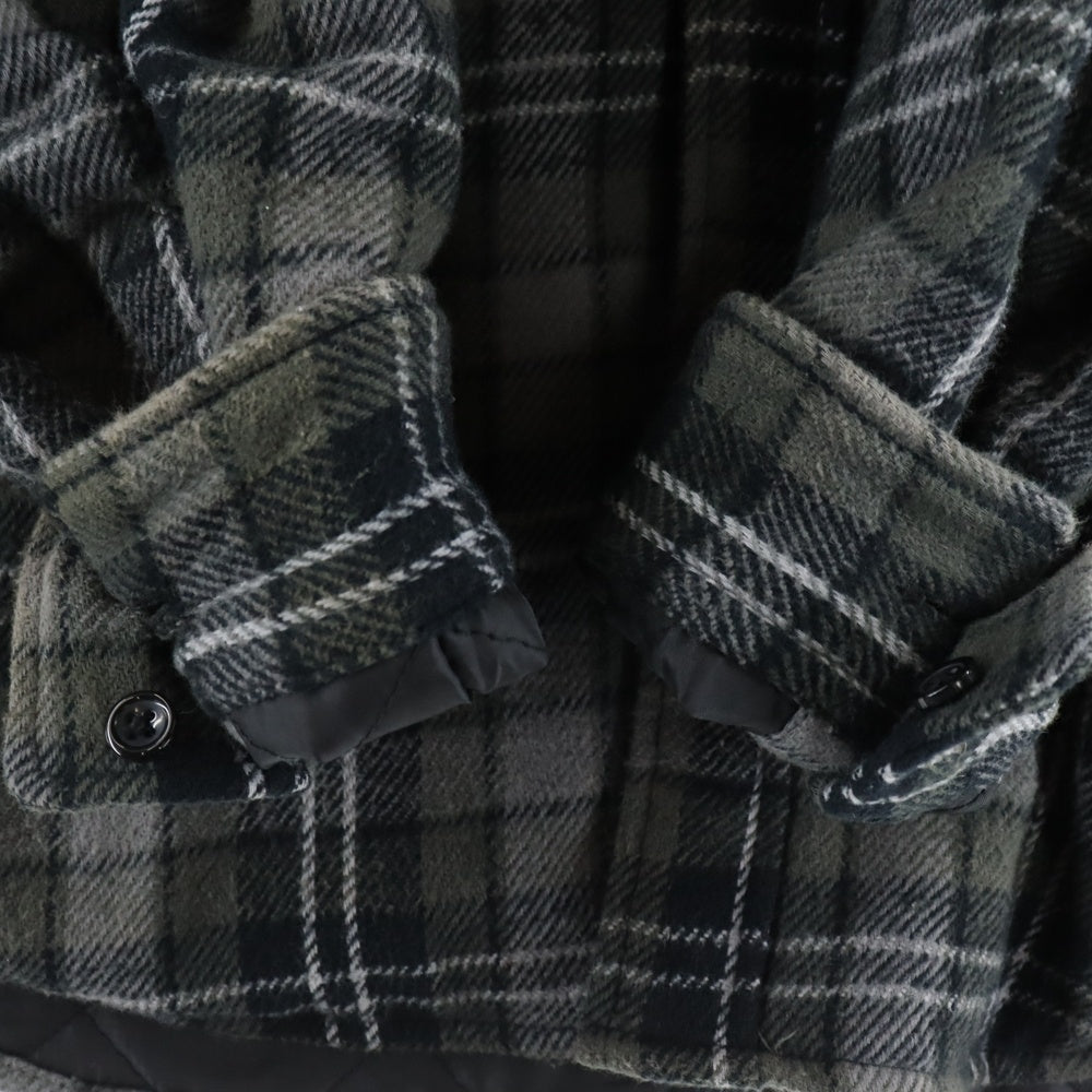 SUPREME(シュプリーム) 23AW Tartan Flannel Hooded Shirt フード付き 裏地キルティング タータンチェック フランネル 長袖シャツ ブラック
