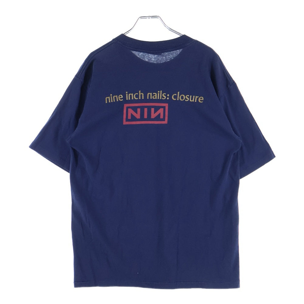 VINTAGE(ヴィンテージ) 90s NINE INCH NAILS CLOSURE ナインインチネイルズ 両面プリント半袖Tシャツ カットソー ネイビー