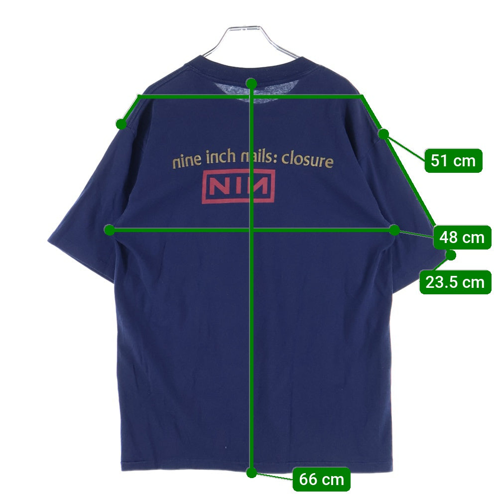 VINTAGE(ヴィンテージ) 90s NINE INCH NAILS CLOSURE ナインインチネイルズ 両面プリント半袖Tシャツ カットソー ネイビー