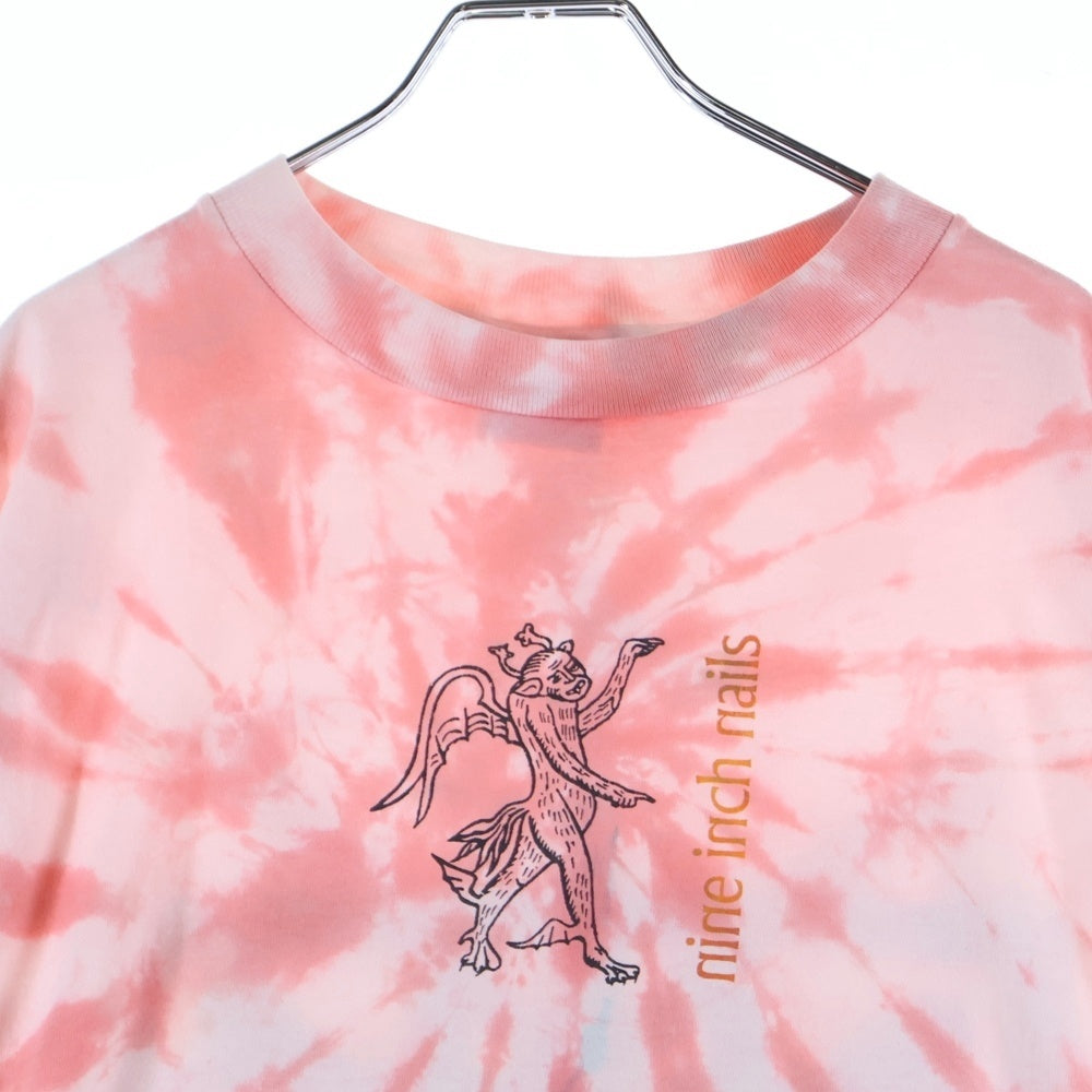 VINTAGE(ヴィンテージ) 90s NINE INCH NAILS DEVIL TOUR 1995 両面プリント タイダイ半袖Tシャツカットソーカットソー ピンク
