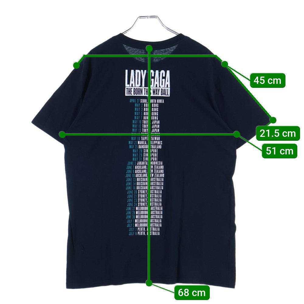 VINTAGE(ヴィンテージ) 00s LADY GAGA BORN THIS WAY レディーガガ 両面プリント半袖Tシャツカットソー ブラック