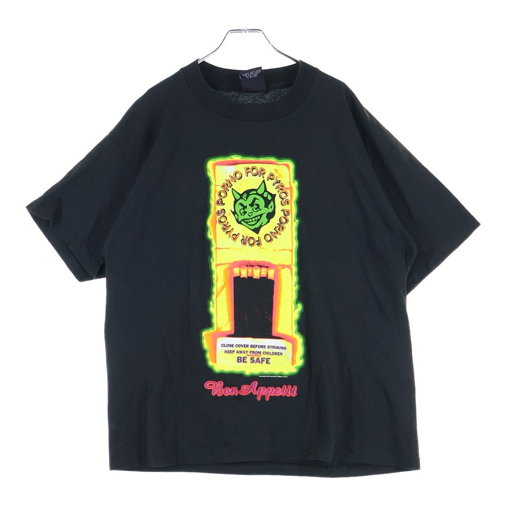 VINTAGE(ヴィンテージ) 90s PORNO FOR PYROS 両面プリント半袖Tシャツカットソー ブラック