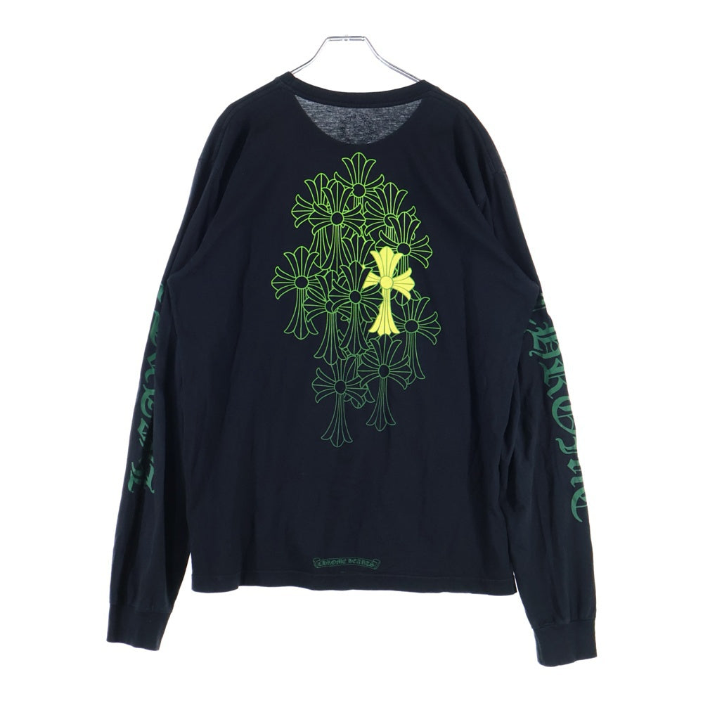 CHROME HEARTS(クロムハーツ) CH L/S TEE 1 バックセメタリークロス長袖Tシャツ カットソー ブラック/グリーン