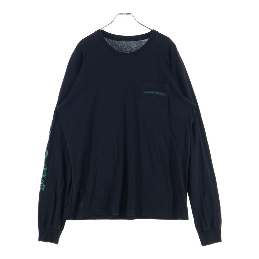 CHROME HEARTS(クロムハーツ) CH L/S TEE 1 バックセメタリークロス長袖Tシャツ カットソー ブラック/グリーン