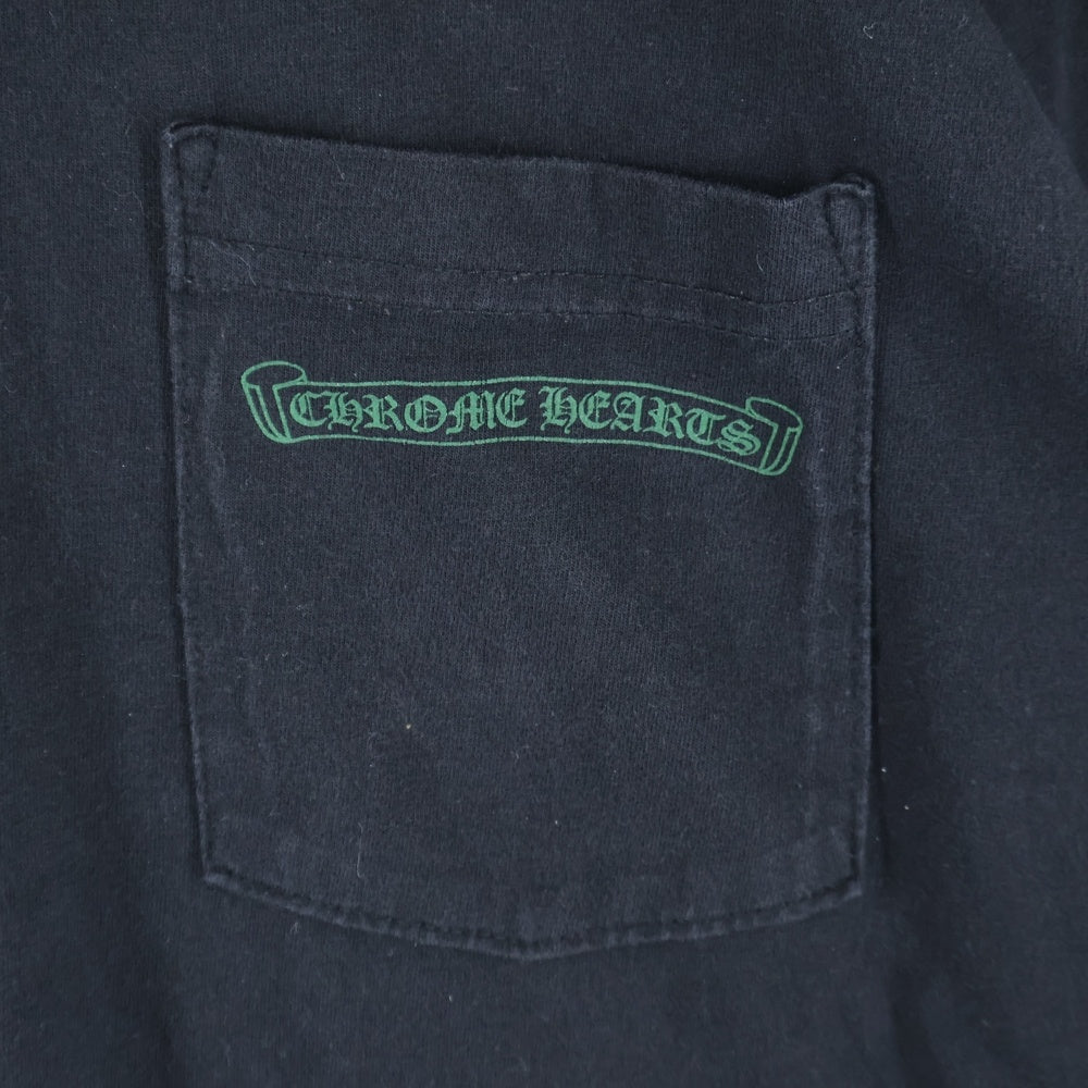 CHROME HEARTS(クロムハーツ) CH L/S TEE 1 バックセメタリークロス長袖Tシャツ カットソー ブラック/グリーン