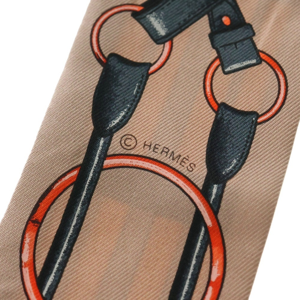 HERMES(エルメス) JUMPING ジャンピング ツイリー スカーフ シルク ベージュ/オレンジ