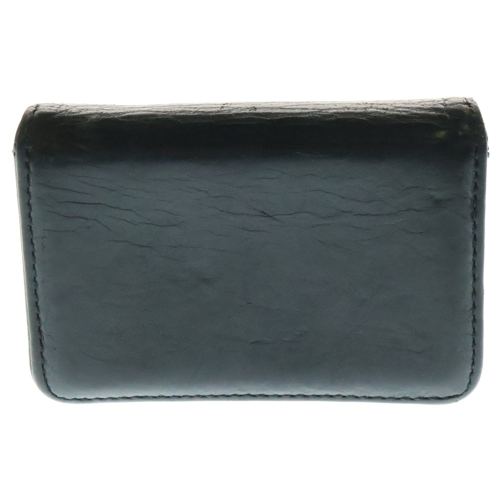 CHROME HEARTS(クロムハーツ) CARD CASE スクロールラベル レザーカードケース ブラック