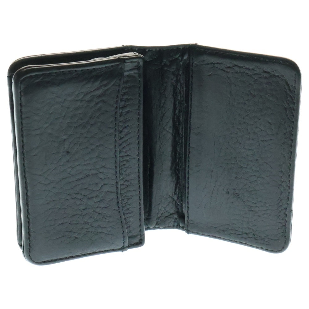 CHROME HEARTS(クロムハーツ) CARD CASE スクロールラベル レザーカードケース ブラック