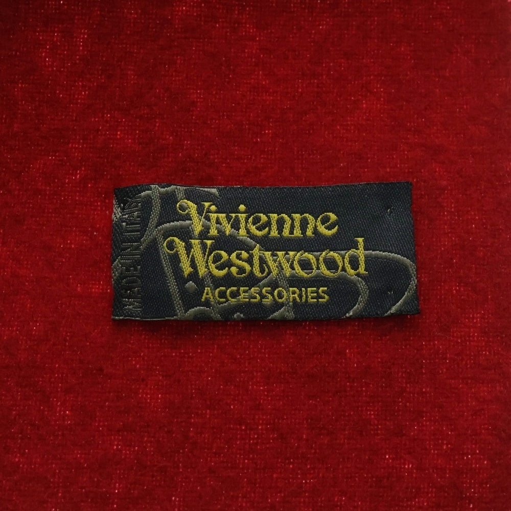 Vivienne Westwood(ヴィヴィアンウエストウッド) オーブ ロゴ刺繍 マフラー レッド