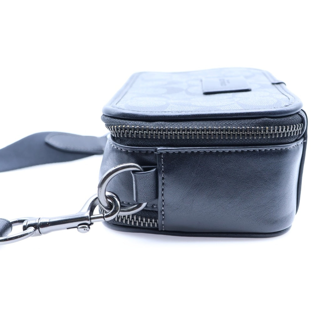 COACH(コーチ) クロスボディ ストラップ付き 2WAY レザー ハンドバッグ ショルダーバッグ ブラック