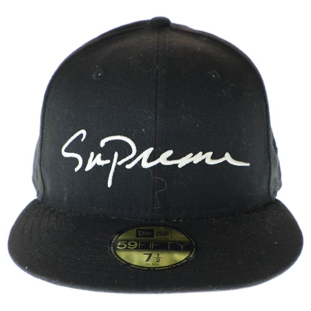 SUPREME(シュプリーム) 18AW ×NEW ERA 59FIFTY Classic Script Cap ニューエラ クラシックスクリプト キャップ ブラック