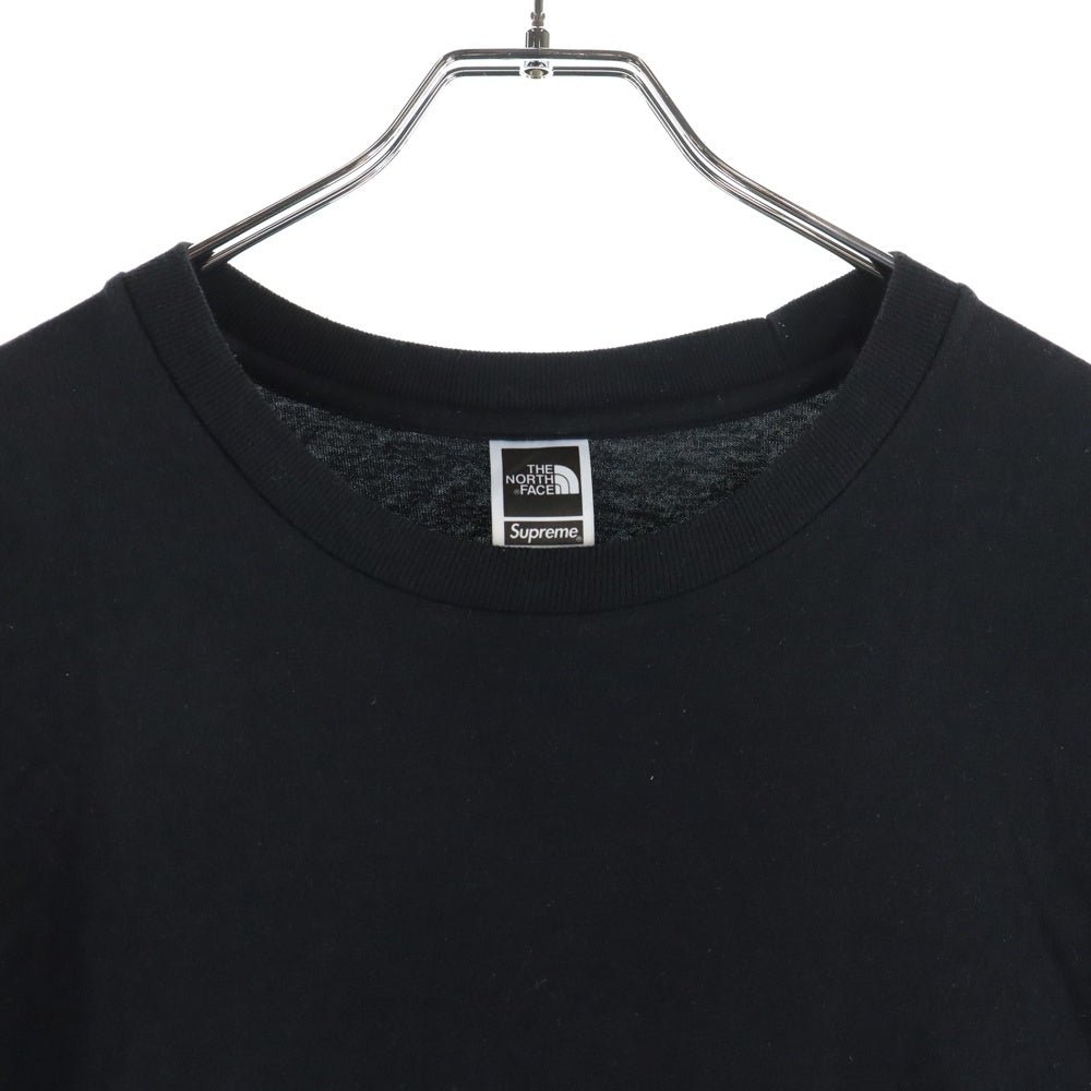 SUPREME(シュプリーム) 23SS ×THE NORTH FACE Printed Pocket Tee コラボ 胸ポケット プリント 半袖Tシャツカットソー ブラック