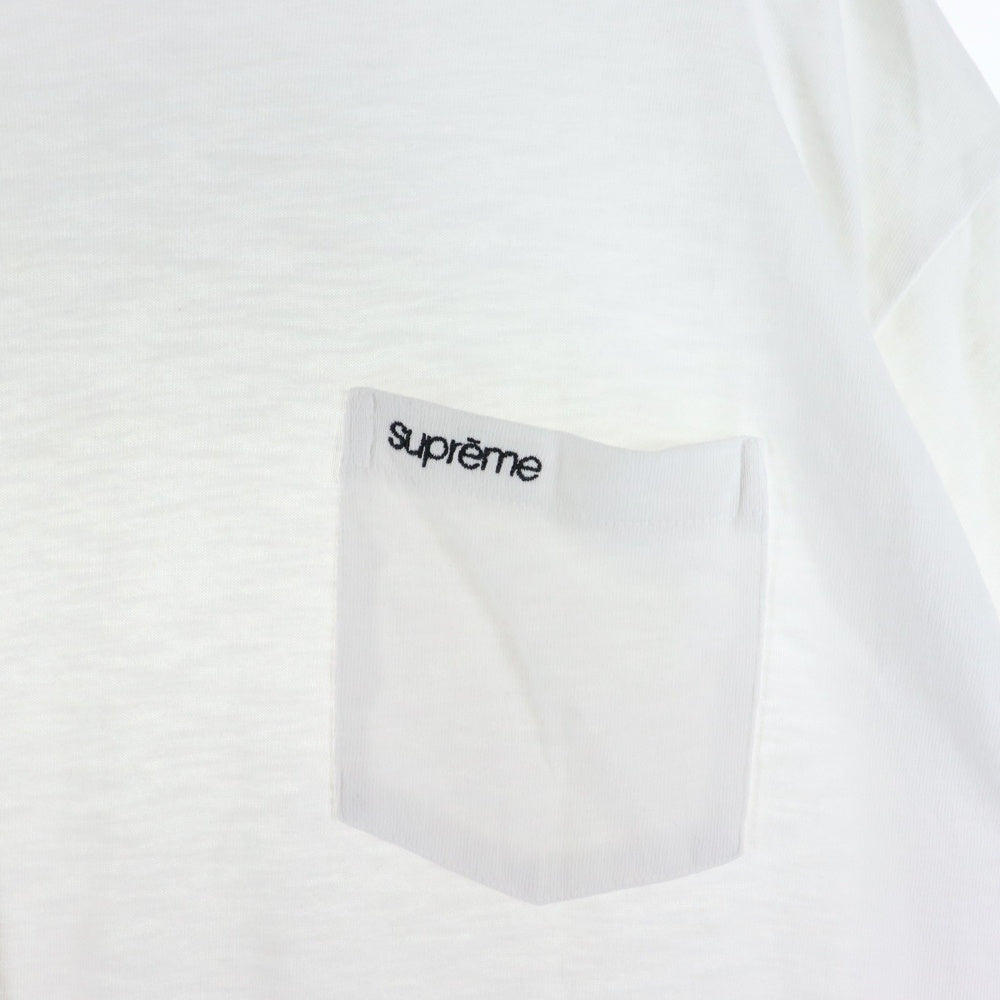 SUPREME(シュプリーム) 23AW Pocket Tee フロントロゴ刺繍 ポケット 半袖Tシャツカットソー ホワイト