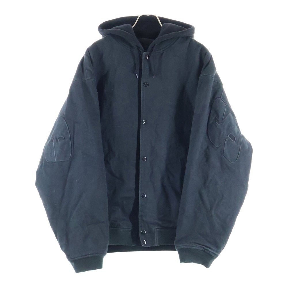 SUPREME(シュプリーム) 22SS Hooded Twill Varsity Jacket ツイル ボンバージャケット ブラック