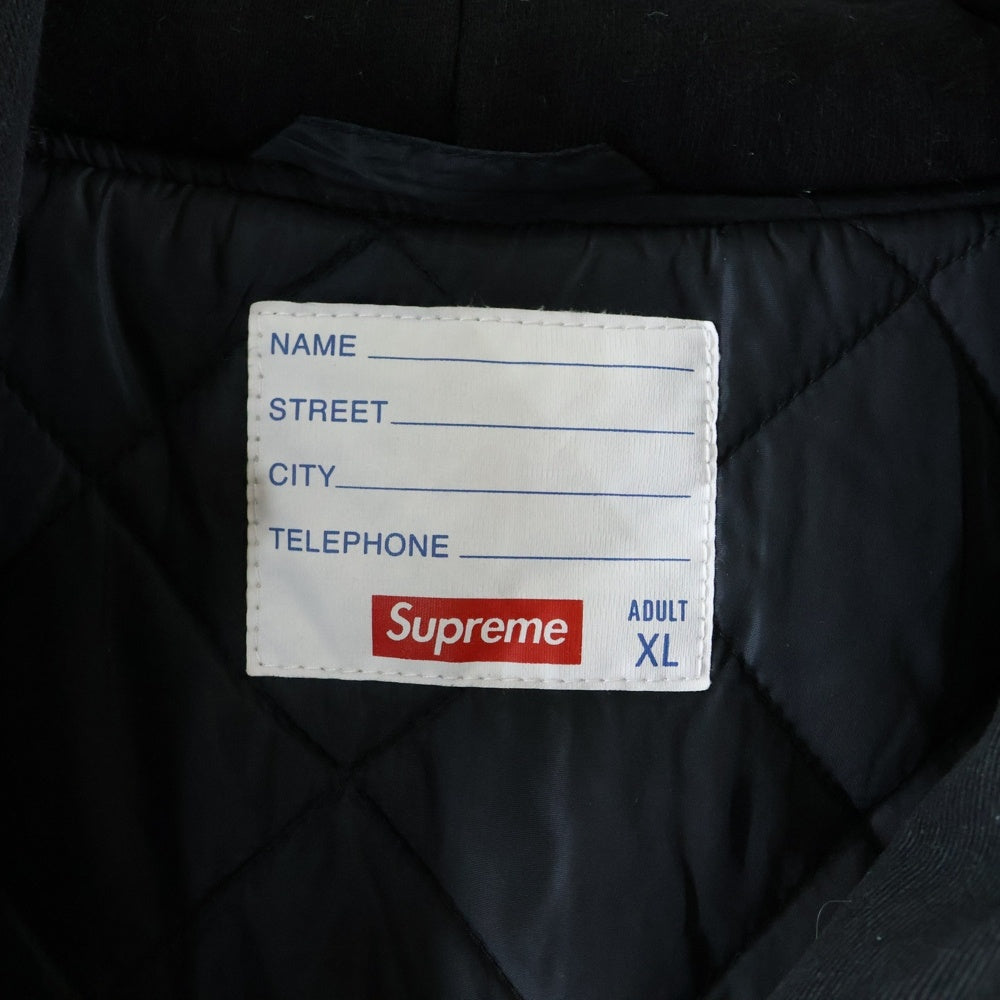 SUPREME(シュプリーム) 22SS Hooded Twill Varsity Jacket ツイル ボンバージャケット ブラック