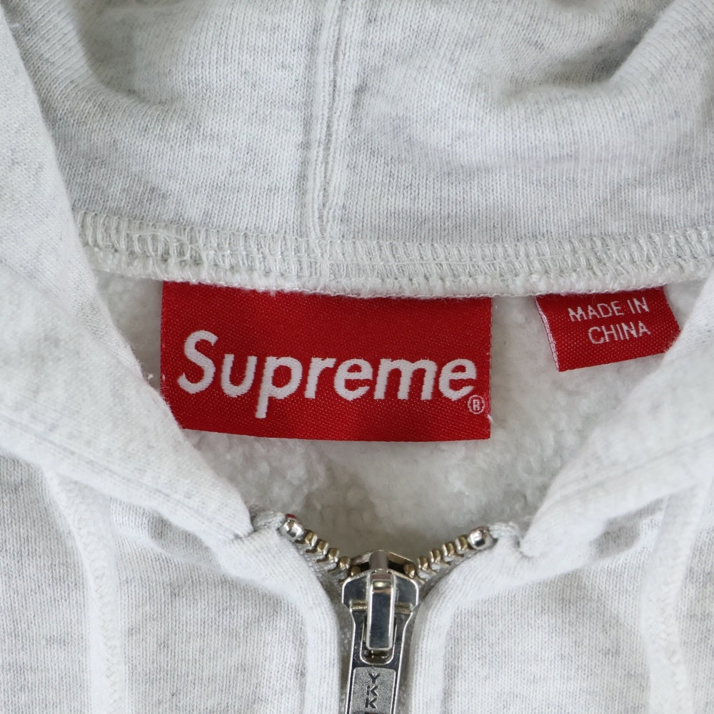 SUPREME(シュプリーム) 22SS Rhinestone Zip up Hooded Sweatshirt ラインストーンジップアップフーデッドスウェットシャツ グレー