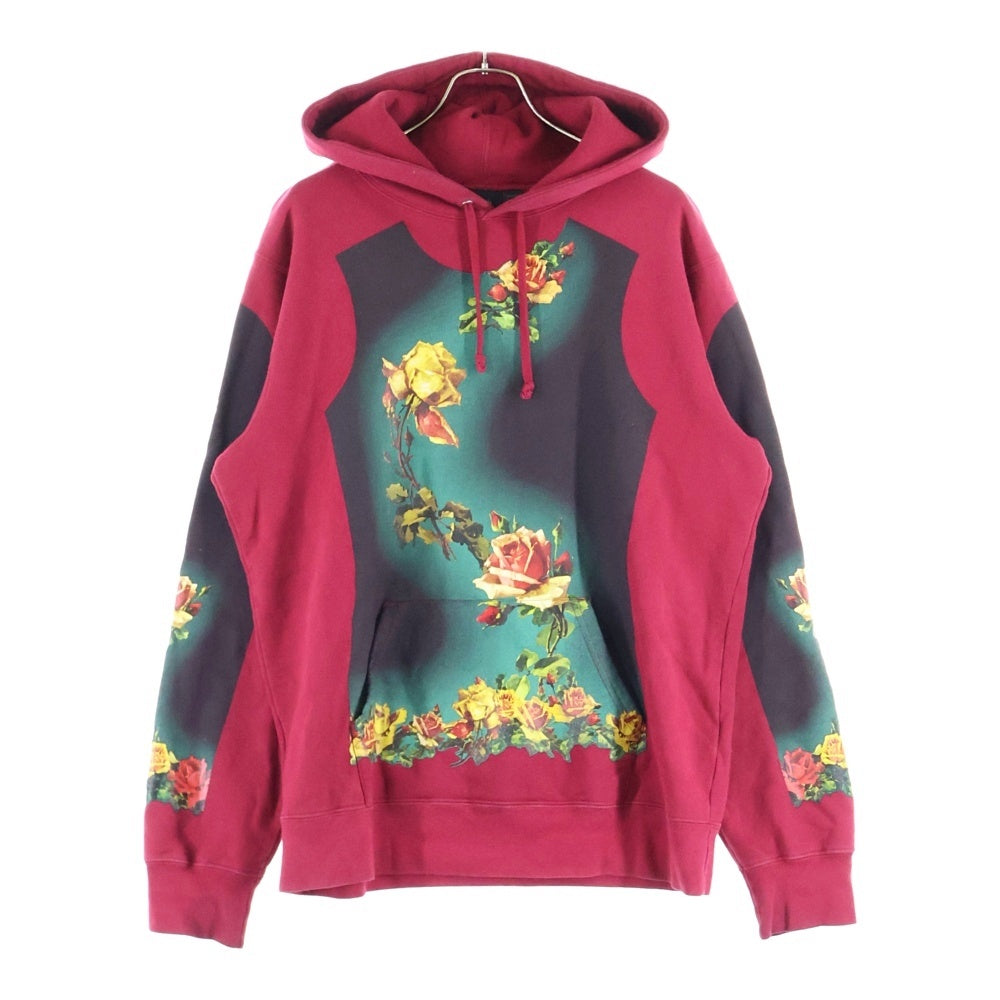 SUPREME(シュプリーム) ×Jean Paul Gaultier 19SS Floral Print Hooded Sweatshirt フローラルプリントフーデッドスウェットシャツ レッド/グリーン