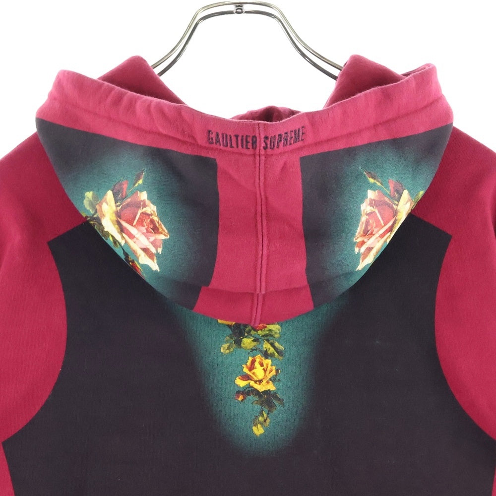 SUPREME(シュプリーム) ×Jean Paul Gaultier 19SS Floral Print Hooded Sweatshirt フローラルプリントフーデッドスウェットシャツ レッド/グリーン