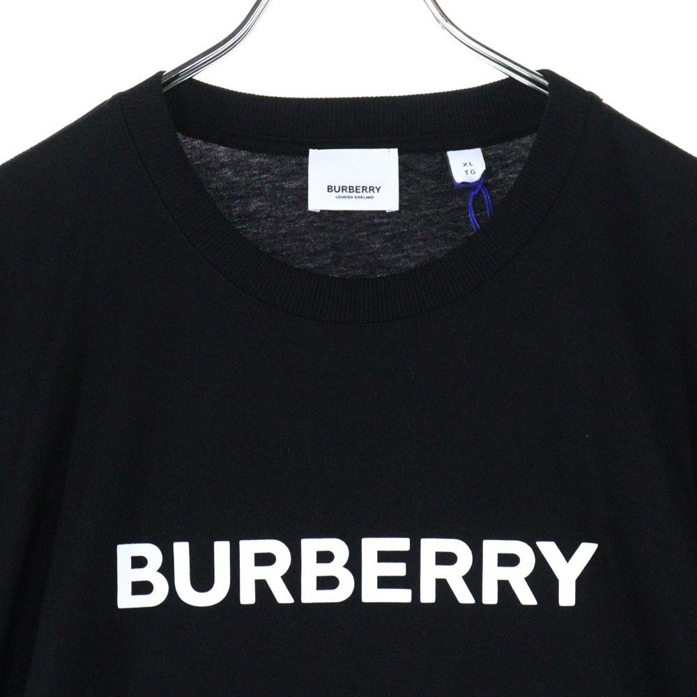 BURBERRY(バーバリー) HARRISTON ロゴクルーネック 半袖カットソー Tシャツ ブラック