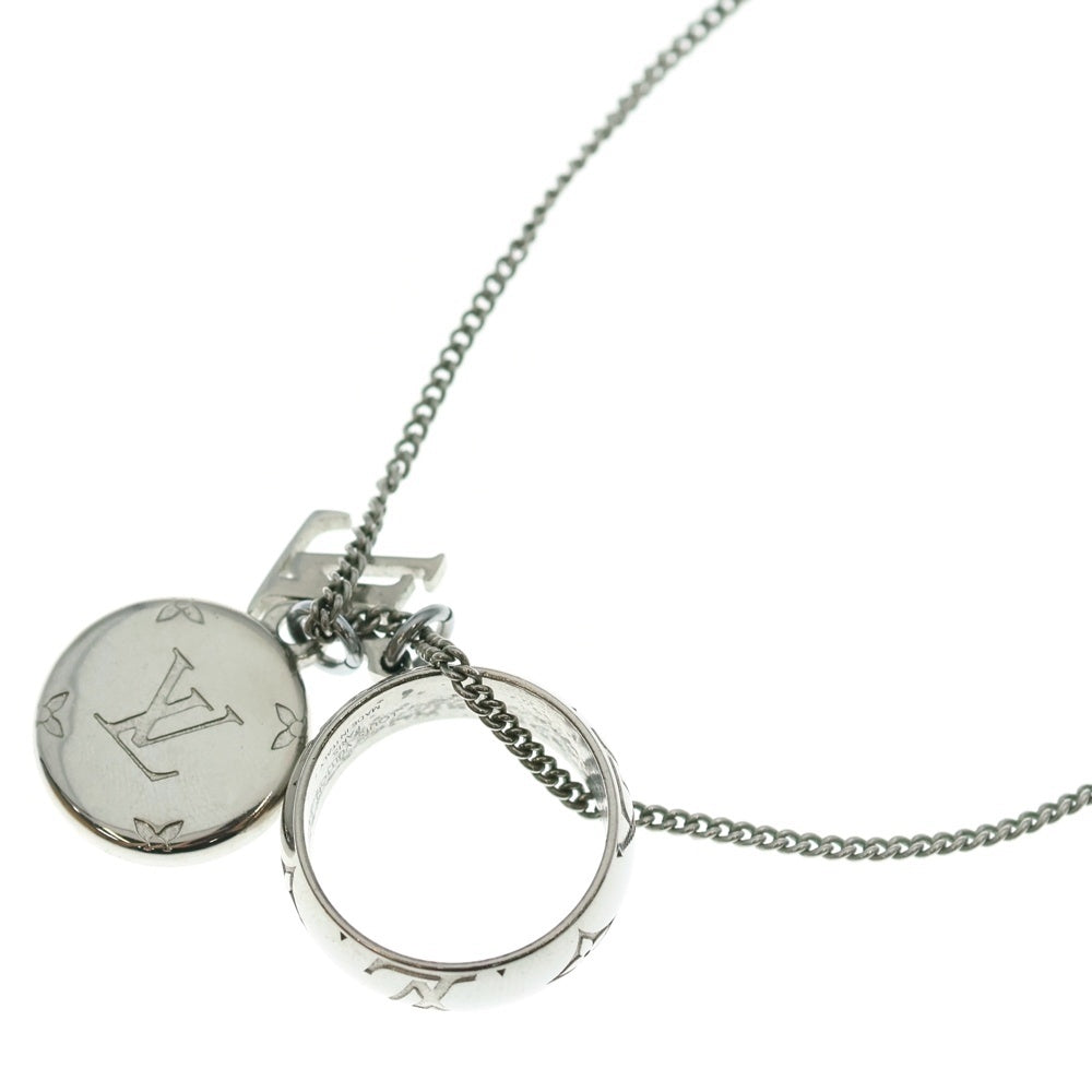 LOUIS VUITTON(ルイヴィトン) モノグラム リング ペンダント ネックレス シルバー M62485