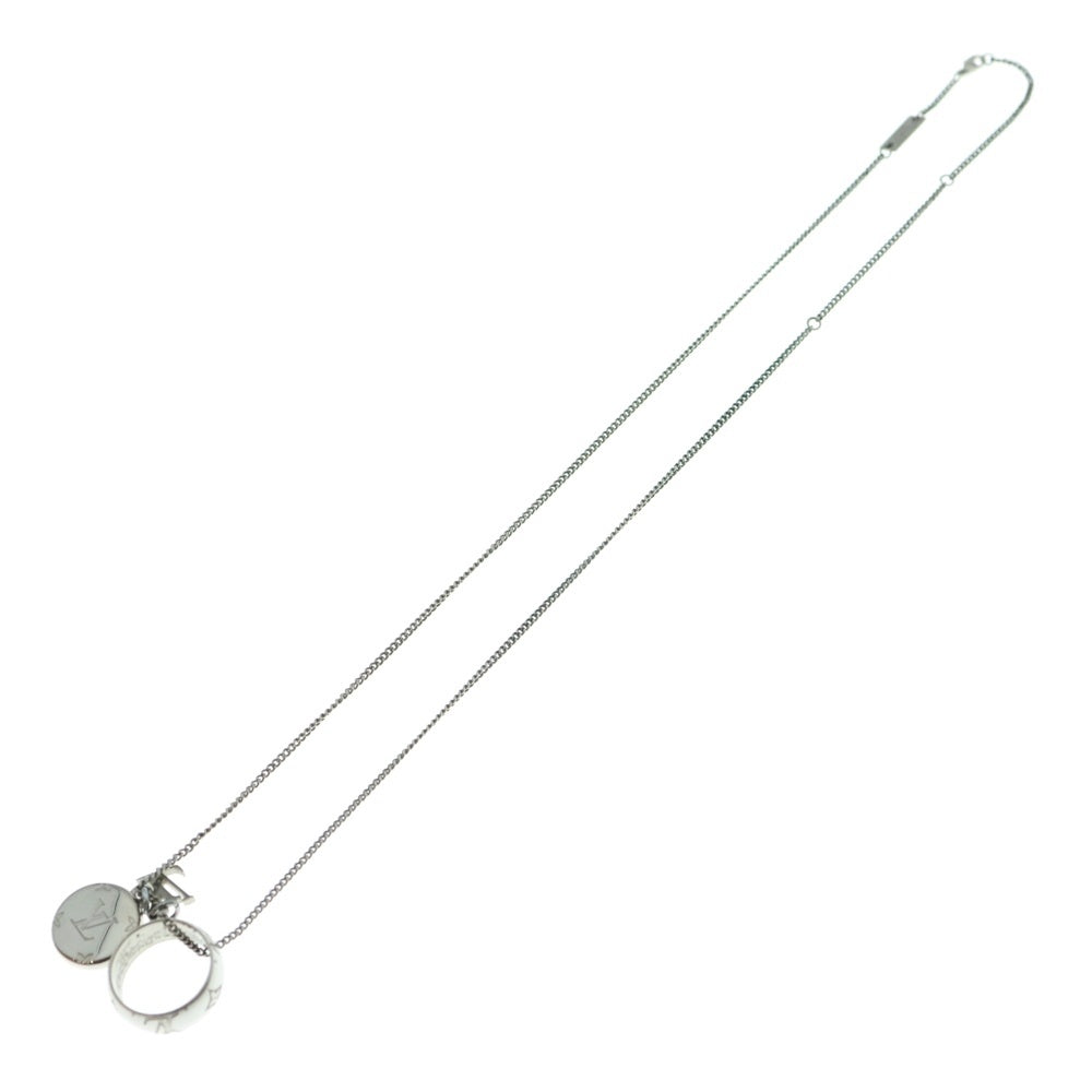 LOUIS VUITTON(ルイヴィトン) モノグラム リング ペンダント ネックレス シルバー M62485