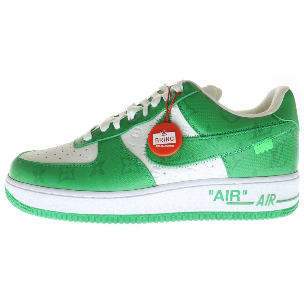 NIKE(ナイキ) ×LOUIS VUITTON AIR FORCE 1 LOW MS0242 エアフォース モノグラム レザー ローカット スニーカー シューズ グリーン/ホワイト US9.5/27.5cm
