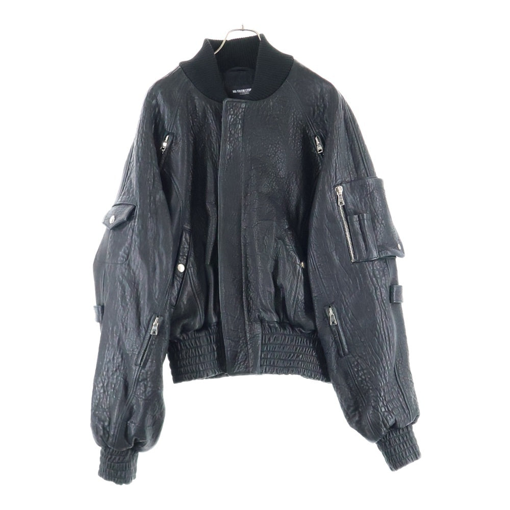NO/FAITH STUDIOS(ノーフェイスストゥディオス) FLIGHT LEATHER COTTON JACKET レザーフライトジャケット ブラック