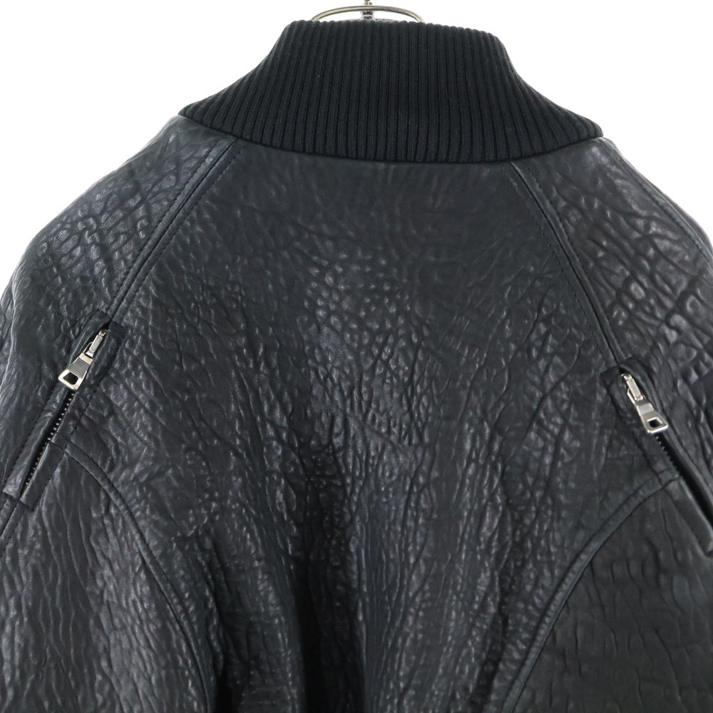 NO/FAITH STUDIOS(ノーフェイスストゥディオス) FLIGHT LEATHER COTTON JACKET レザーフライトジャケット ブラック