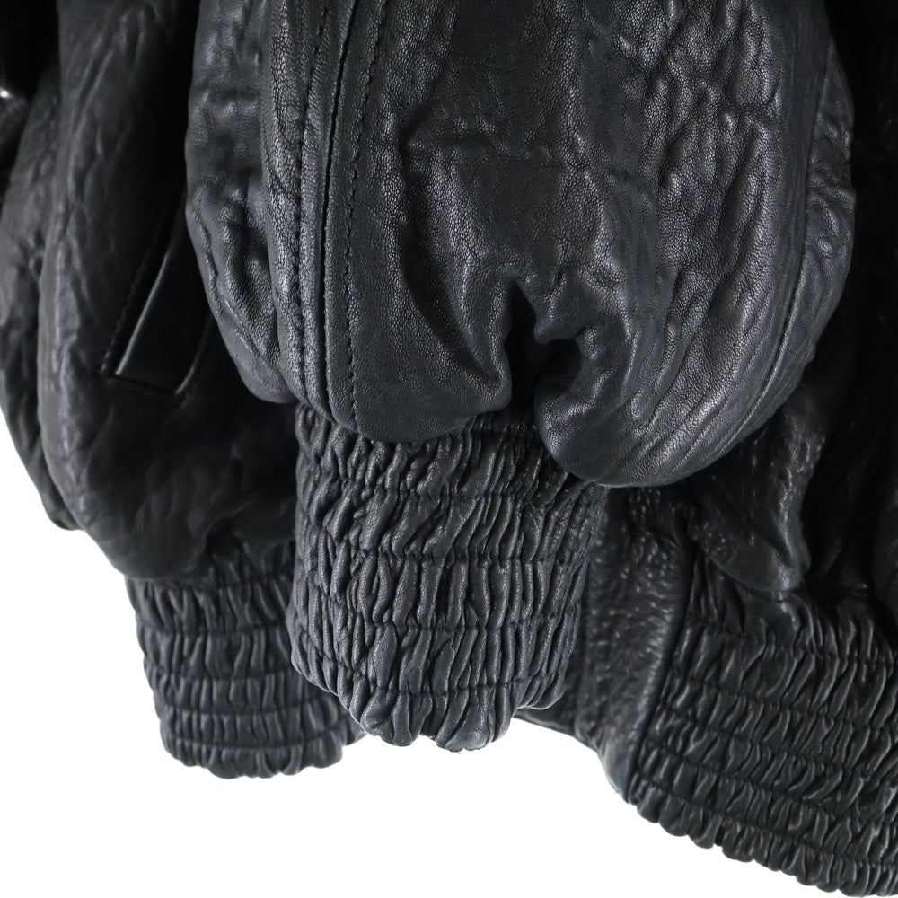 NO/FAITH STUDIOS(ノーフェイスストゥディオス) FLIGHT LEATHER COTTON JACKET レザーフライトジャケット ブラック