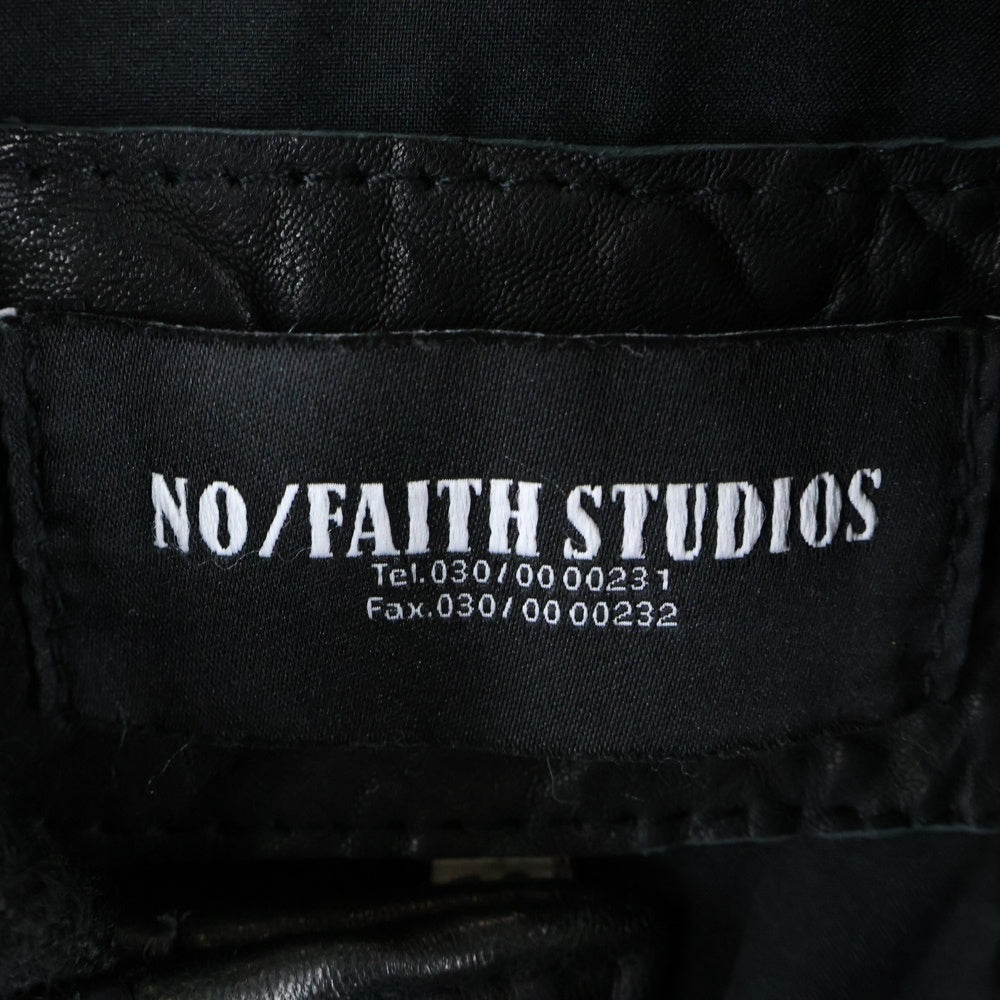 NO/FAITH STUDIOS(ノーフェイスストゥディオス) FLIGHT LEATHER COTTON JACKET レザーフライトジャケット ブラック