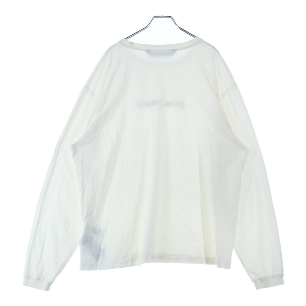 Palm Angels(パームエンジェルス) ロゴプリント ロングスリーブ カットソー 長袖Tシャツ ホワイト PMAB046S24JER001