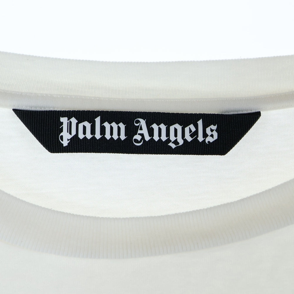 Palm Angels(パームエンジェルス) ロゴプリント ロングスリーブ カットソー 長袖Tシャツ ホワイト PMAB046S24JER001