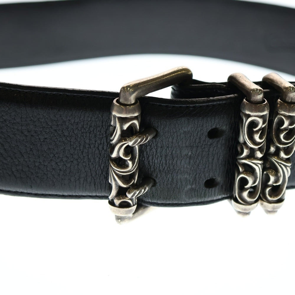 CHROME HEARTS(クロムハーツ) DOUBLE ROLLER ダブルピン ローラーベルト ブラック/シルバー