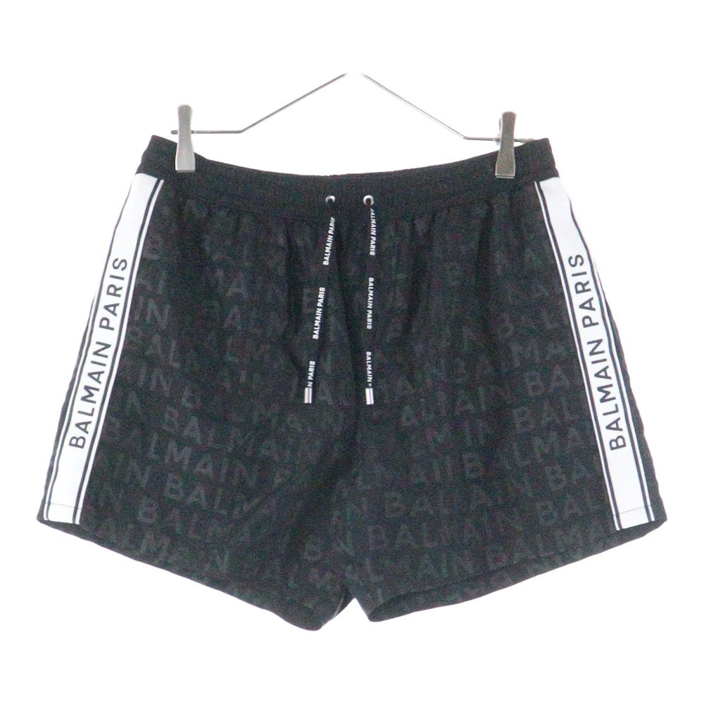 BALMAIN(バルマン) リピートロゴトラックショーツ スイムショーツ ブラック
