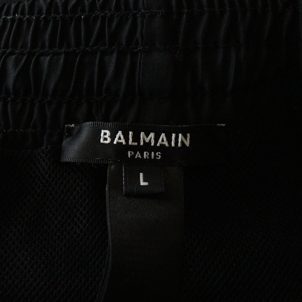 BALMAIN(バルマン) リピートロゴトラックショーツ スイムショーツ ブラック