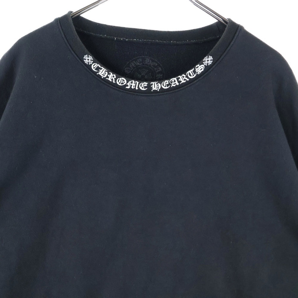 CHROME HEARTS(クロムハーツ) SWTSHRT PLVRスウェット ネックロゴプリント スウェットトレーナー ブラック