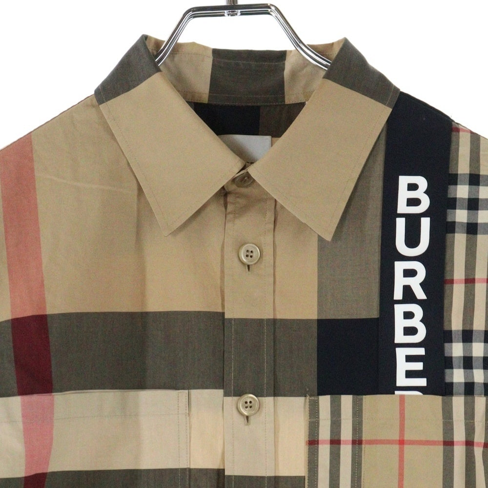 BURBERRY(バーバリー) ラバーロゴプリント チェックシャツ 長袖シャツ ベージュ THTHAGAR129SAMTHTHAGAR129SAM