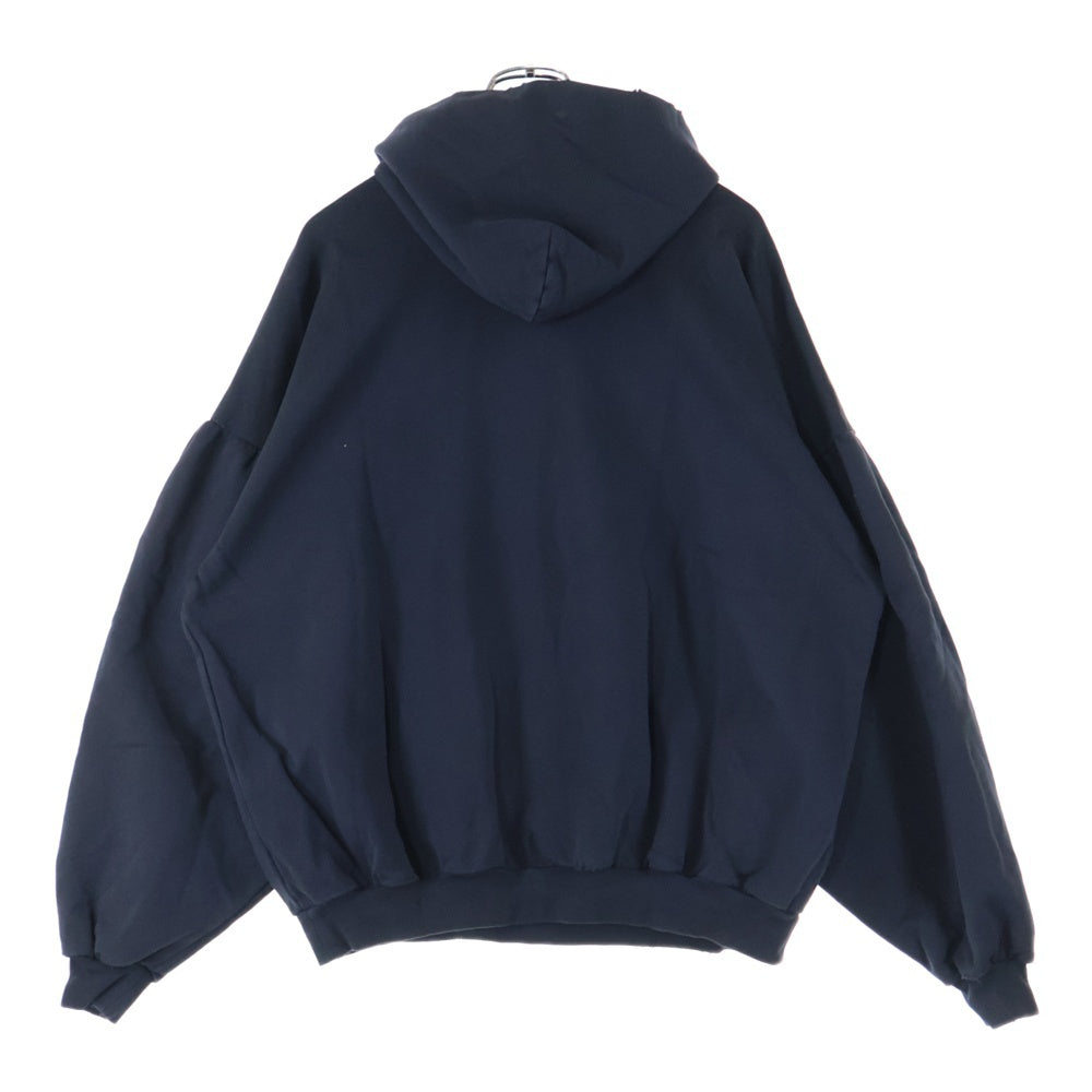 BALENCIAGA(バレンシアガ) 23AW BE KIND ロゴオーバーサイズヴィンテージ加工スウェットプルオーバーパーカー 761458 TPVD6 ブラック