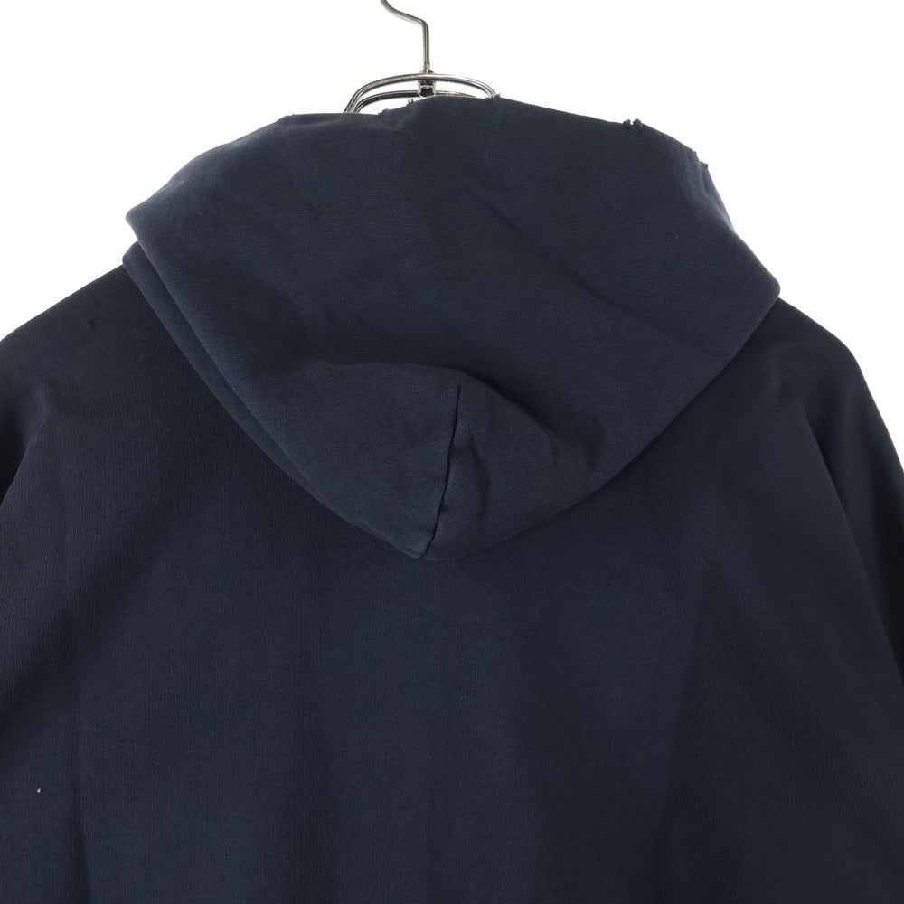 BALENCIAGA(バレンシアガ) 23AW BE KIND ロゴオーバーサイズヴィンテージ加工スウェットプルオーバーパーカー 761458 TPVD6 ブラック