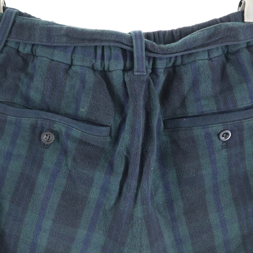 Sacai(サカイ) 24AW Plaid Pants ベルテッドレイヤードチェックパンツ 24-03445M ネイビー
