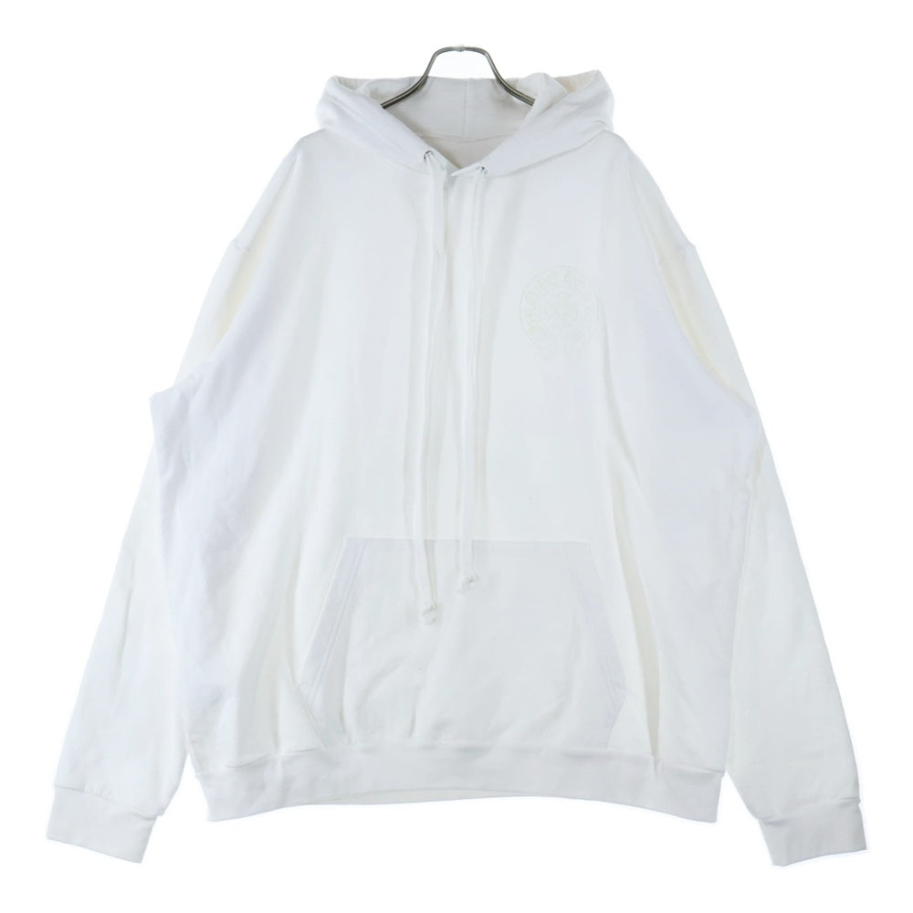 CHROME HEARTS(クロムハーツ) WWW.CHROMEHEARTS.COM HOODIE オンライン限定ホースシューバックプリントプルオーバーパーカー ホワイト