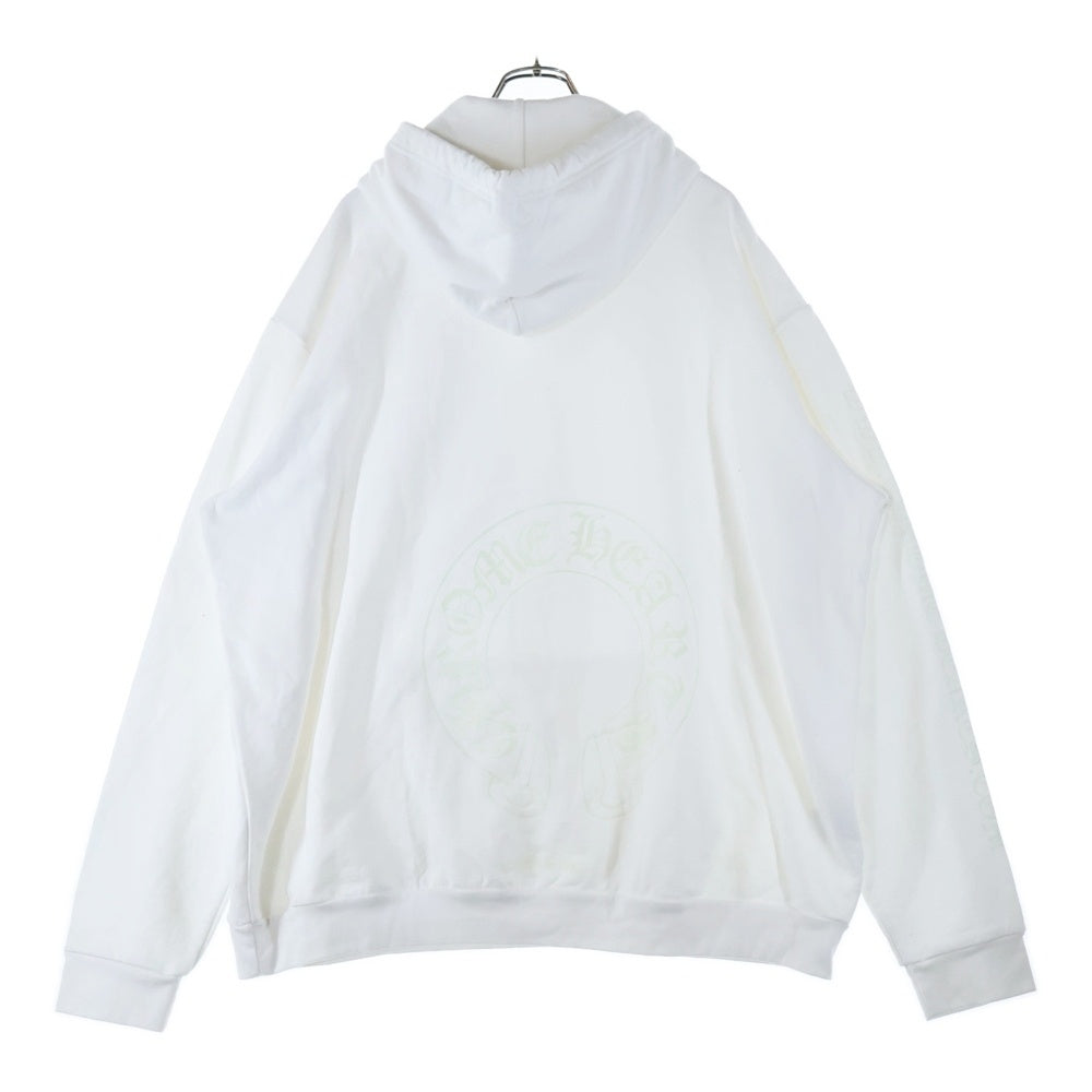 CHROME HEARTS(クロムハーツ) WWW.CHROMEHEARTS.COM HOODIE オンライン限定ホースシューバックプリントプルオーバーパーカー ホワイト
