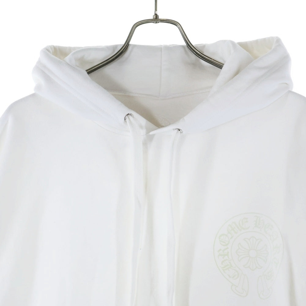 CHROME HEARTS(クロムハーツ) WWW.CHROMEHEARTS.COM HOODIE オンライン限定ホースシューバックプリントプルオーバーパーカー ホワイト