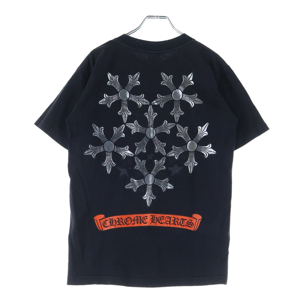 CHROME HEARTS(クロムハーツ) スクロールラベル スタークロス バックプリント クルーネック 半袖Tシャツ カットソー ブラック