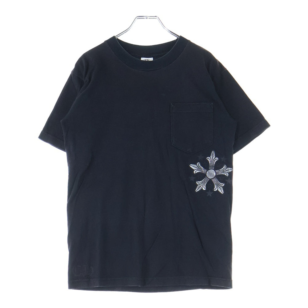 CHROME HEARTS(クロムハーツ) スクロールラベル スタークロス バックプリント クルーネック 半袖Tシャツ カットソー ブラック