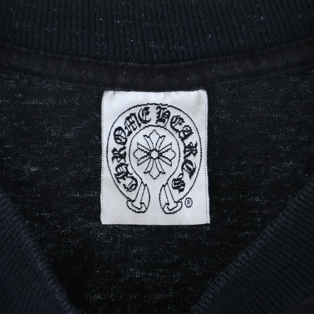 CHROME HEARTS(クロムハーツ) スクロールラベル スタークロス バックプリント クルーネック 半袖Tシャツ カットソー ブラック
