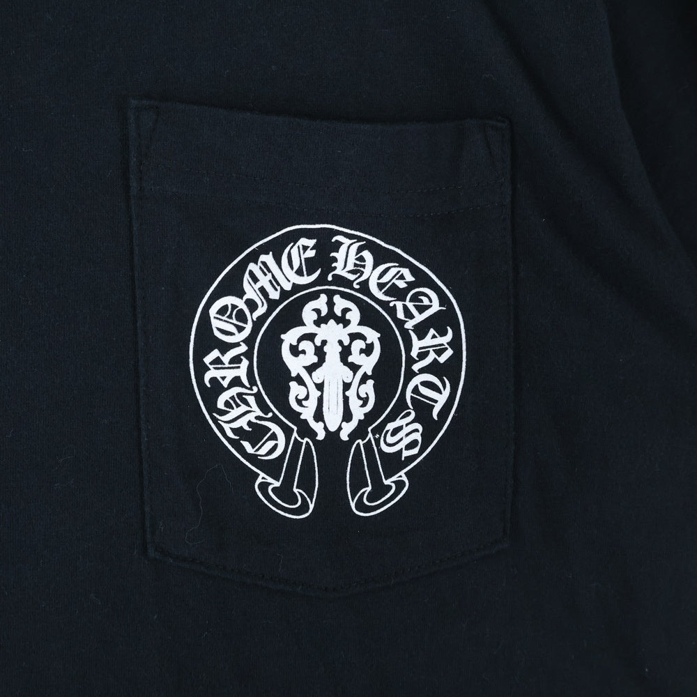 CHROME HEARTS(クロムハーツ) American Flag Tee アメリカンフラッグTシャツ 星条旗 ホースシュープリント 半袖Tシャツカットソー ブラック