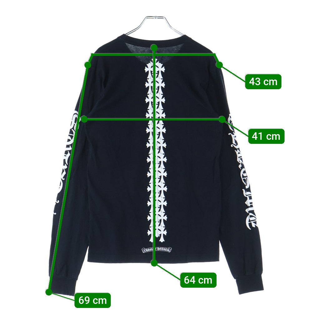 CHROME HEARTS(クロムハーツ) Tire Track タイヤトラック セメタリー バックプリント 長袖Tシャツカットソー ブラック