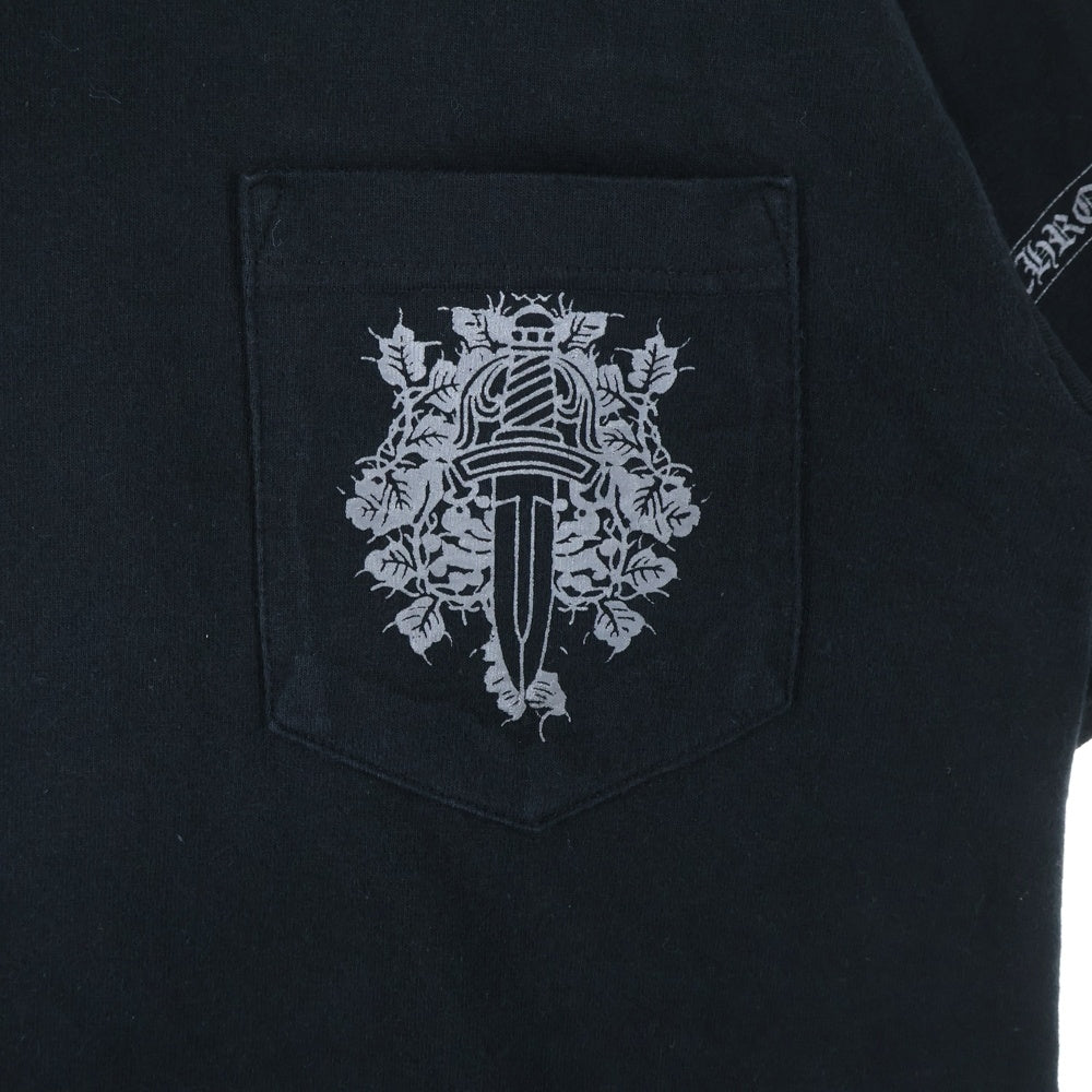 CHROME HEARTS(クロムハーツ) OLD オールドモデル スクロールラベル ダガー ネックプリント 半袖Tシャツカットソー ブラック